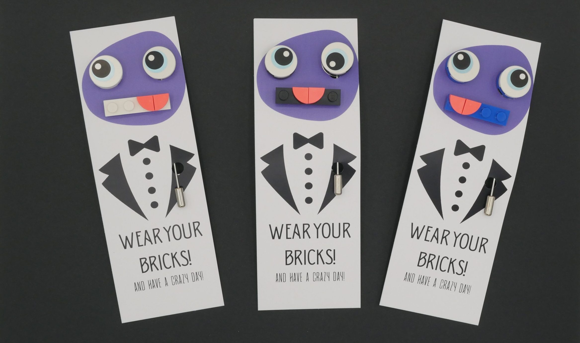 Wear Your Bricks 3 Pack All Eyes - Pin Badges, Lapel Pins & Brooches For Wearing Your LEGO® Bricks LEGO Fashion