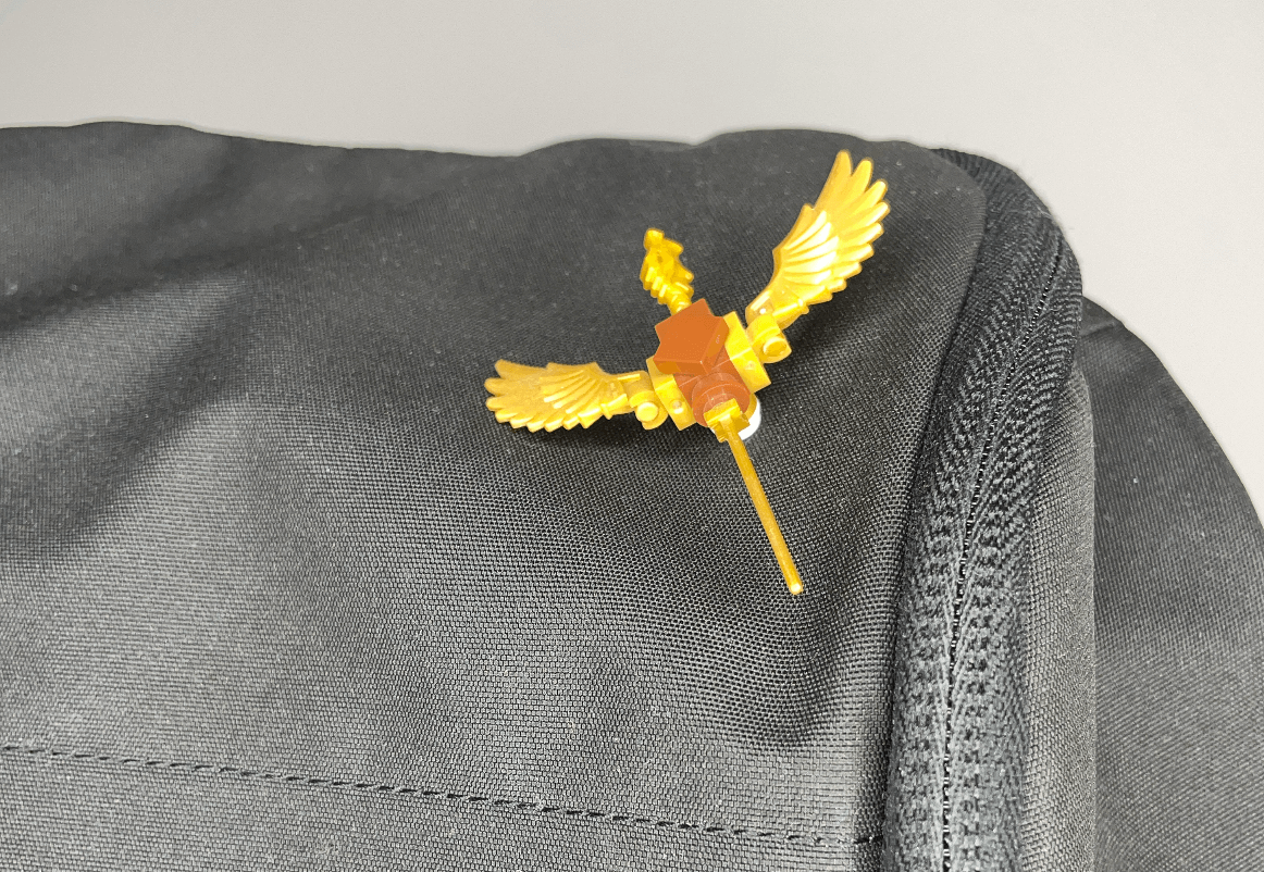 Wear Your Bricks Golden Flying Dragon Pin Badge From LEGO Bricks On Backpack or Bag LEGO Fashion
