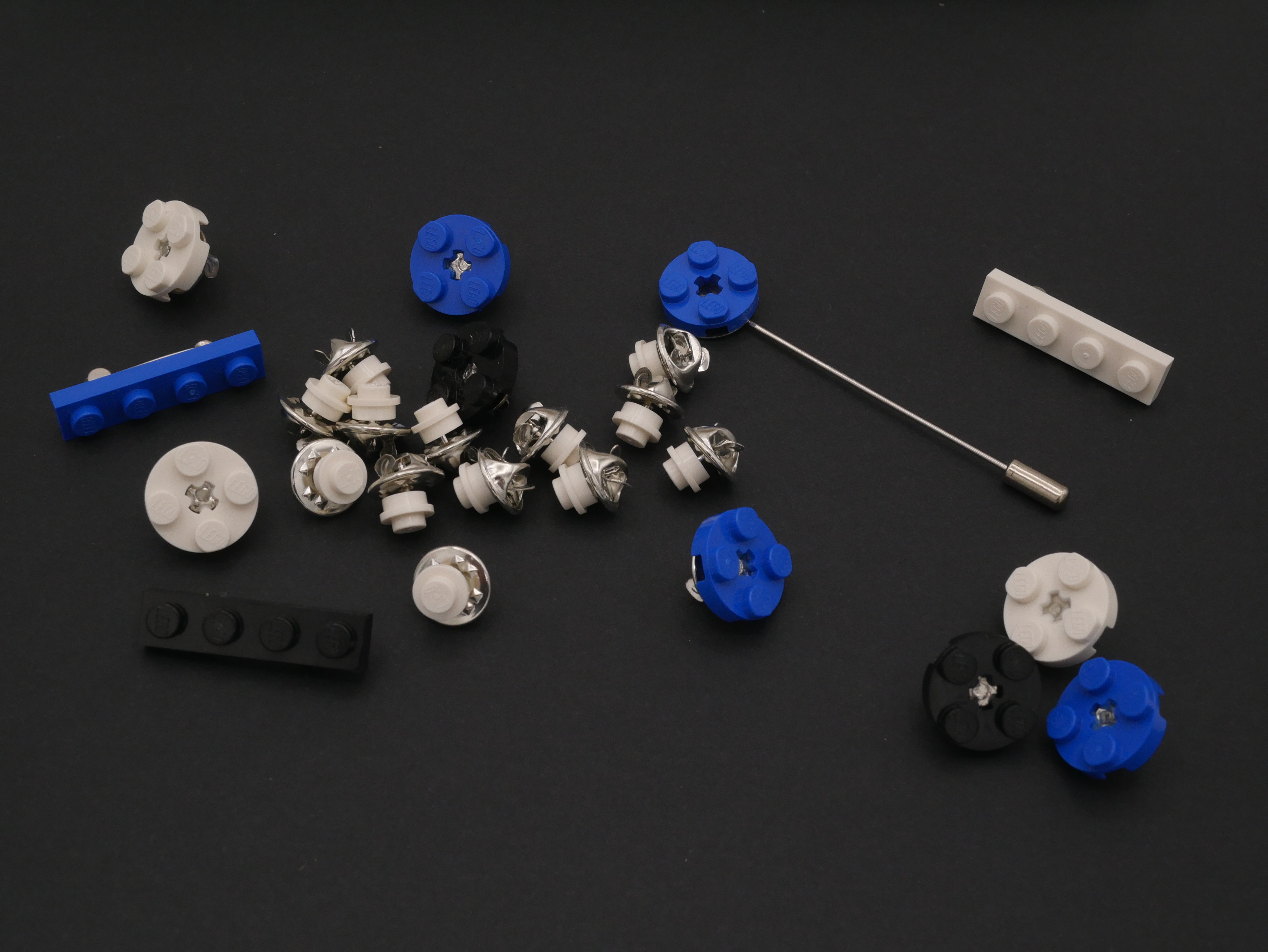 Wear Your Bricks Pin Badge Pin Lapel And Brooch In Black White And Blue For Wearing Your LEGO® Bricks LEGO Fashion
